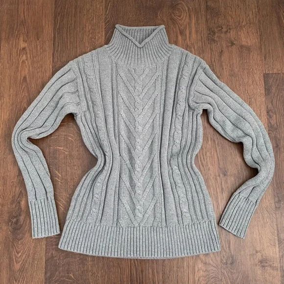 J crew mock neck cable knit sweater clearance